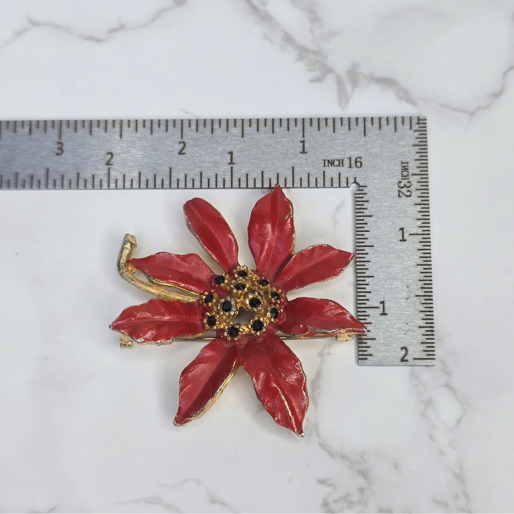 Vintage Signed Brooch Lot 4pc Capri Mamselle CS Sarah Coventry Floral Rhinestone - Picture 11 of 14